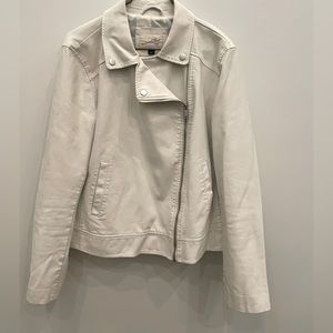 Cream faux leather jacket